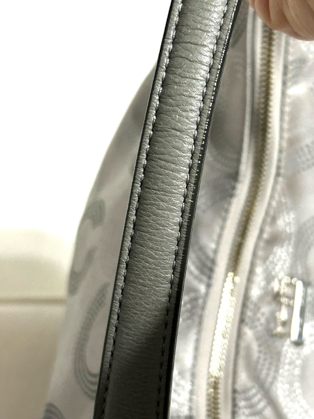 COACH “Maddison”  Dotted Op Art Convertible Hobo, Style F15929, Silver - Picture 10 of 16